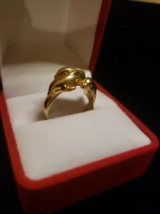Kabana massiver 14K Gelbgold dreifacher Delfin Ozean hawaiianischer Ring Größe 6,75 - Bild 1 von 12