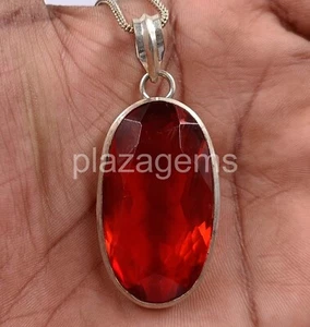 82.45 Ct Oval Cut Orange Topaz Pendant 925 Strealing silver Loose Gemstone 4RDR - Picture 1 of 6