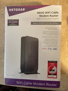 NETGEAR C3700 N600 Bezprzewodowy router modemu kablowego WiFi Docsis 3.0 - Zdjęcie 1 z 5