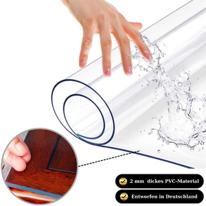 Tischfolie Transparent Tischfolie Tischdecke Transparent 2mm Tisch Schutzfolie - Bild 1 von 17