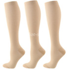 3 Pair Compression Socks - Knee High, Varicose Veins Relief, Men & Women