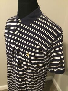 Brooks Brothers Polo Shirt Mens L White Striped Original Fit Cotton Short Sleeve