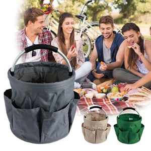 Gardening Storage Tote with Handle and 6 Pockets Folding Garden Tool guEvs - Picture 1 of 27
