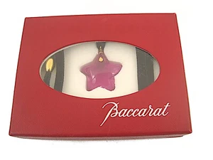 Baccarat Crystal Pendant Necklace Star purple 18K Yellow Gold with Box - Picture 1 of 5