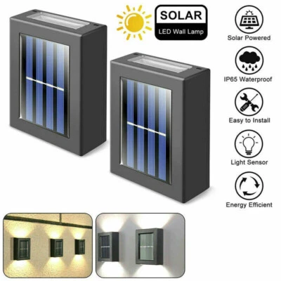 Outdoor Solar 2 LED Deck Lights Path Garden Patio Pathway Stairs Step Fence Lamp - Image 1 of 4