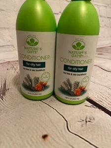 Lot 2 18oz Bottles Nature's Gate Tea Tree Buckthorn Oily Hair Conditioner Vegan - Picture 1 of 5