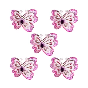 Double Layer Cutout Sparkle Butterfly (5-Pack) Iron On Patch - Picture 1 of 3