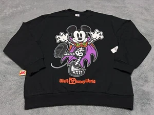 NEW Walt Disney World Sweater Adult Large Black Halloween Mickey Mouse Vampire - Picture 1 of 9
