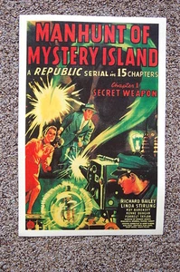 Póster de la película Manhunt of Mystery Island Lobby Card arma secreta - Imagen 1 de 1