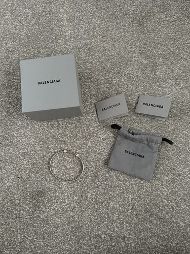 Bracciale BALENCIAGA Force a righe braccialetto argento sterling prezzo consigliato £495 Made in Italy