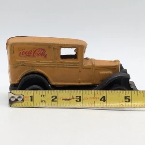 Vintage Cast Iron Coca Cola Yellow Delivery Truck - Picture 1 of 8