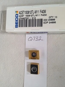 10 NEW SECO ACET 150612TL-M11 CARBIDE INSERTS. GRADE F40M {Q732} - Picture 1 of 1