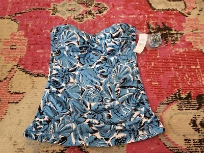 NUEVO NUEVO CON ETIQUETAS Mujer Azul Floral Ann Taylor Loft Traje de Baño Tankini Top Pequeño $54.50 Foto 1 de 4