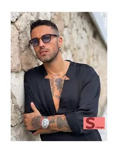 occhiali da sole per da uomo donna unisex uv400 stile moscot blu fumè occhiale - Foto 1 di 5