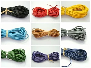 32.8 Feet Round Real Leather Jewelry Cord 2mm Pick Your Color - Imagen 1 de 14