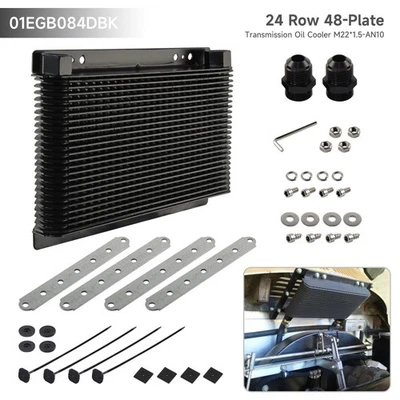 Universal 24 Row 48 Plate Transmission Oil Cooler w/AN10 Fittings For VW Caddy - Image 1 of 4