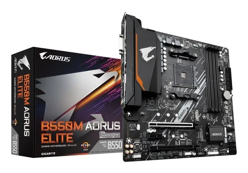 GIGABYTE B550M AORUS ELITE Scheda madre - CPU AMD Ryzen 5000, VRM a 5+3 fasi, fi - Immagine 1 di 3