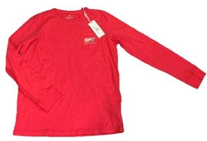 Vineyard Vines Valentine’s Day Whale Long Sleeve Pocket T-Shirt Red Women’s XL - Picture 1 of 6