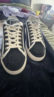 Alpargatas Versace Barroco Dorado/Negro Lona Talla 10.5 EE. UU. 43.5 Foto 1 de 4