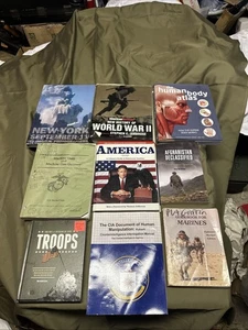 Lot Of 9 Books Informative Books War History CIA Marines Guns Troops - Picture 1 of 2