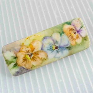 Spilla porcellana dipinta a mano disegno floreale - Foto 1 di 4