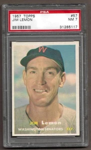 1957 Topps # 57 - JIM LEMON - Washington Senators - PSA 7 NM - Picture 1 of 2