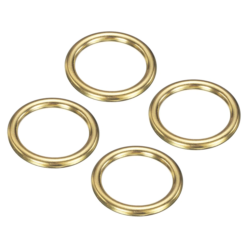Metal O Ring, 4 Pcs 2 Inch OD 1.5 Inch ID 6mm Thick Seamless Gold - Imagem 1 de 4