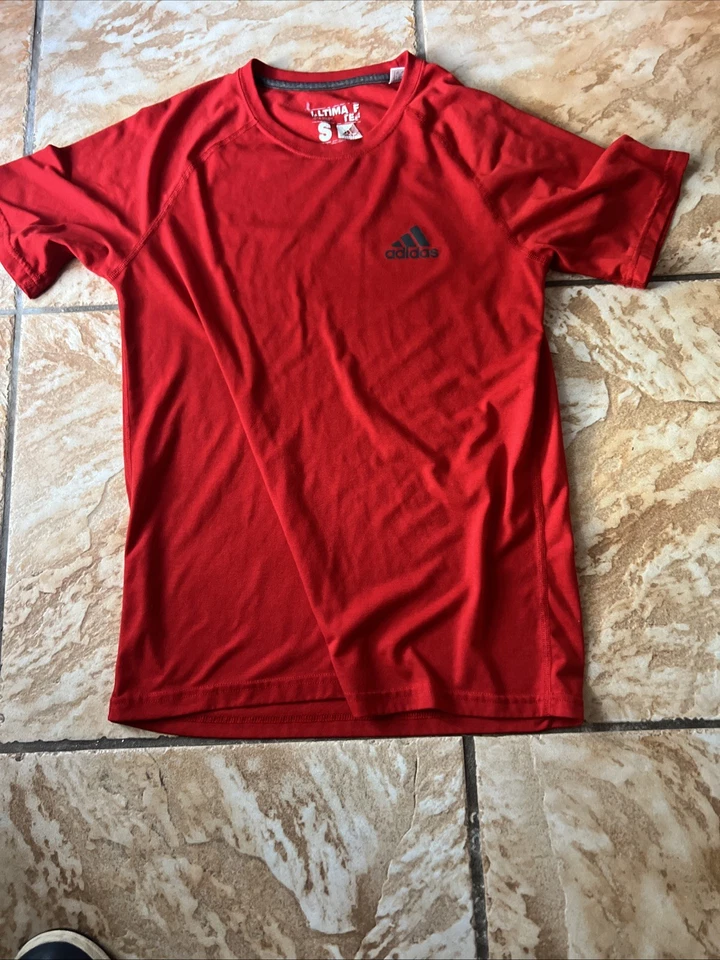 Adidas T-Shirt Youth Size Small Red Athletic Training Fitness Soccer - Image 1 of 1