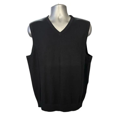 NWT Cutter & Buck Black Cotton Lakemont Sweater Vest Size L - Image 1 of 4