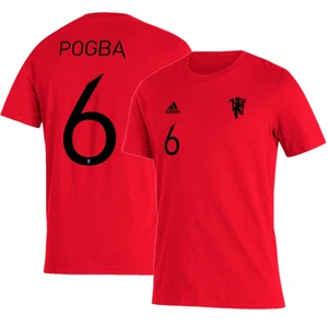 Manchester United T-Shirt Men's adidas Player Top - Pogba 6 - New - Picture 1 of 3