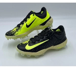 Men's Nike Alpha Huarache Elite 4 Low MCS Baseball Black/Lime FV6096-001 Size 16 - Picture 1 of 5