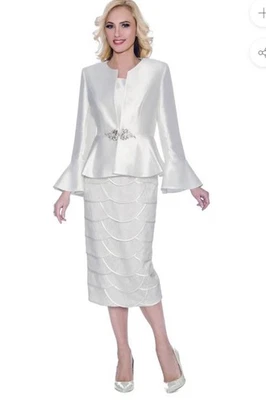 Traje Falda Giovanna 3 piezas Color Amarillo Dorado, Rusia, OffWhite Foto 1 de 4