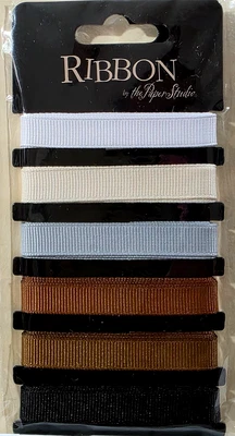 The Paper Studio 3/8" GROSGRAIN RIBBON 6-Pack - NEUTRAL - 6 yds total - Image 1 of 2