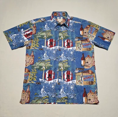 Мужская гавайская рубашка AVI Kahala с коротким рукавом на пуговицах размер большой графический принт - Изображение 1 из 4