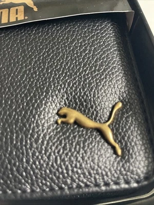 Nueva Cartera Puma Deportiva Diseñador Para Hombres Logo Doble Plegable Identificación Imitación Cuero Negra Foto 1 de 4