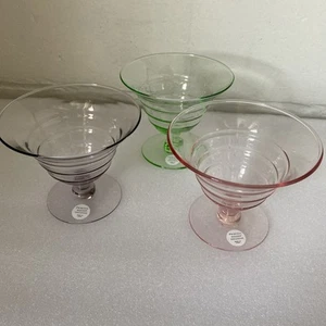 Princess House Pastell Eisbecher Geschirr 3er Set, 6157 in lila, grün, rosa - Bild 1 von 8