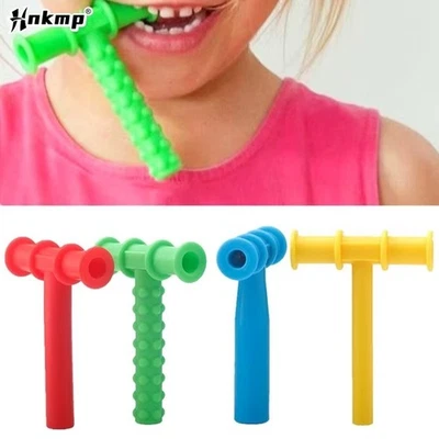 Kids Chewing Tube T-Shape Chewy Teether Baby Oral Motor Chew Tools Tuxtured A.mf