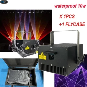 Waterproof 10W Laser Light RGB Animation Beam ILDA Outdoor Stage DJ + 1Flycase - Picture 1 of 19