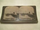 Devils Ink Pot Eruption Yellowstone National Park Man Horse Stereoview Card