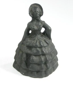 Vintage Black Cast Iron Colonial Woman Doorstop #3544 Free Shipping - Picture 1 of 5