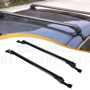 Rubber Top Roof Rack Cross Rail Bar For 43.3" Universal cargo Carrier - Picture 1 of 11