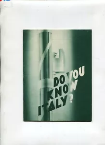 Century of Progress 1933 Worlds Fair Chicago booklet DO YOU KNOW ITALY - Picture 1 of 1