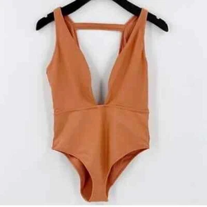 Forever 21 Badeanzug One Piece Tauchausschnitt Rost sexy orange Größe Medium - Bild 1 von 4