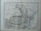 1899 Viktorianisch Landkarte ~ Rumnien Walachei Moldawien Bukharest