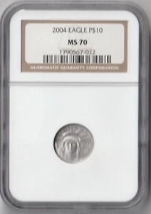 2004 $10 American Platinum Eagle 1/10 Oz Platinum MS70 NGC - Picture 1 of 2