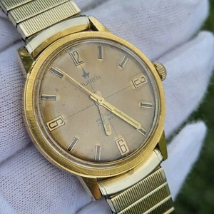 VINTAGE BUREN AUTOMATIC WATCH 25 JEWEL GOLD TONE (RUNNING) - Picture 1 of 10