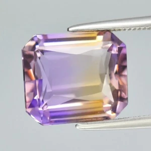 💎 4.40ct VS Octagon Natural Yellow & Purple Ametrine - Gorgeous Bolivia Gem - Picture 1 of 4