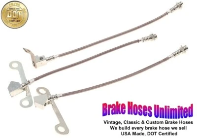 ТОРМОЗНЫЕ ШЛАНГИ из нержавеющей стали Lincoln Continental 1965 конец 1966 1967 1968 1969 - Изображение 1 из 2