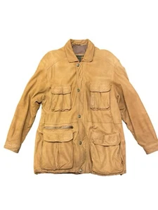 Vintage, Structure, Tan Leather Jacket with multiple packets, Size S - Picture 1 of 9