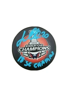 Lars Eller Washington Capitals Stanley Cup "18 SC CHAMPS" Signed Puck - Picture 1 of 2